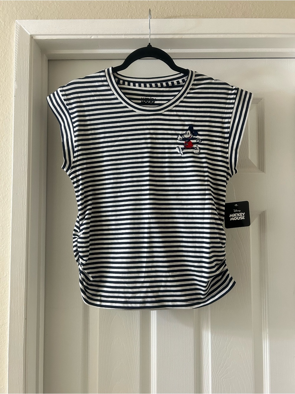 Disney Mickey Mouse Navy & White Striped Women's Tee